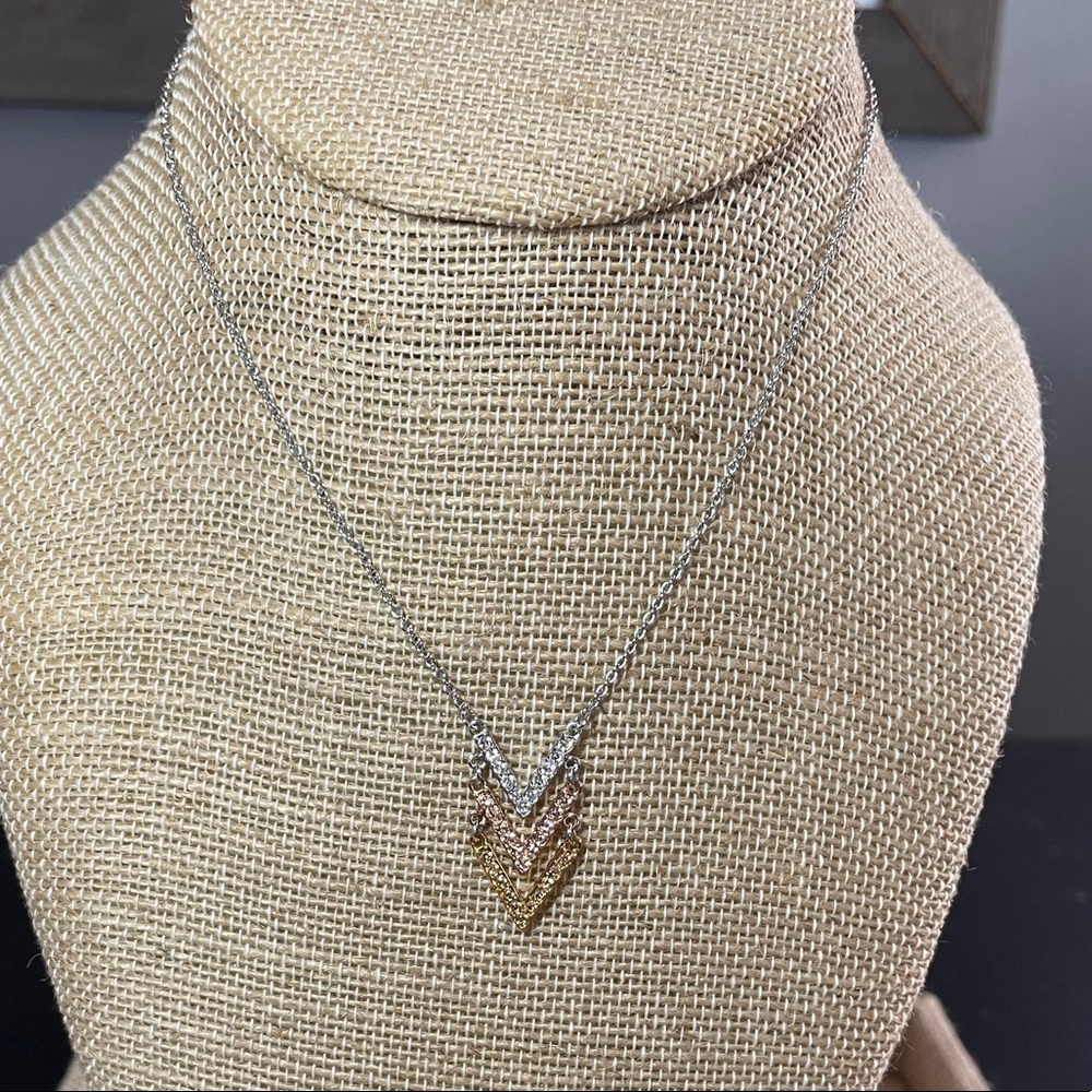 Touchstone Crystal Triple V Necklace